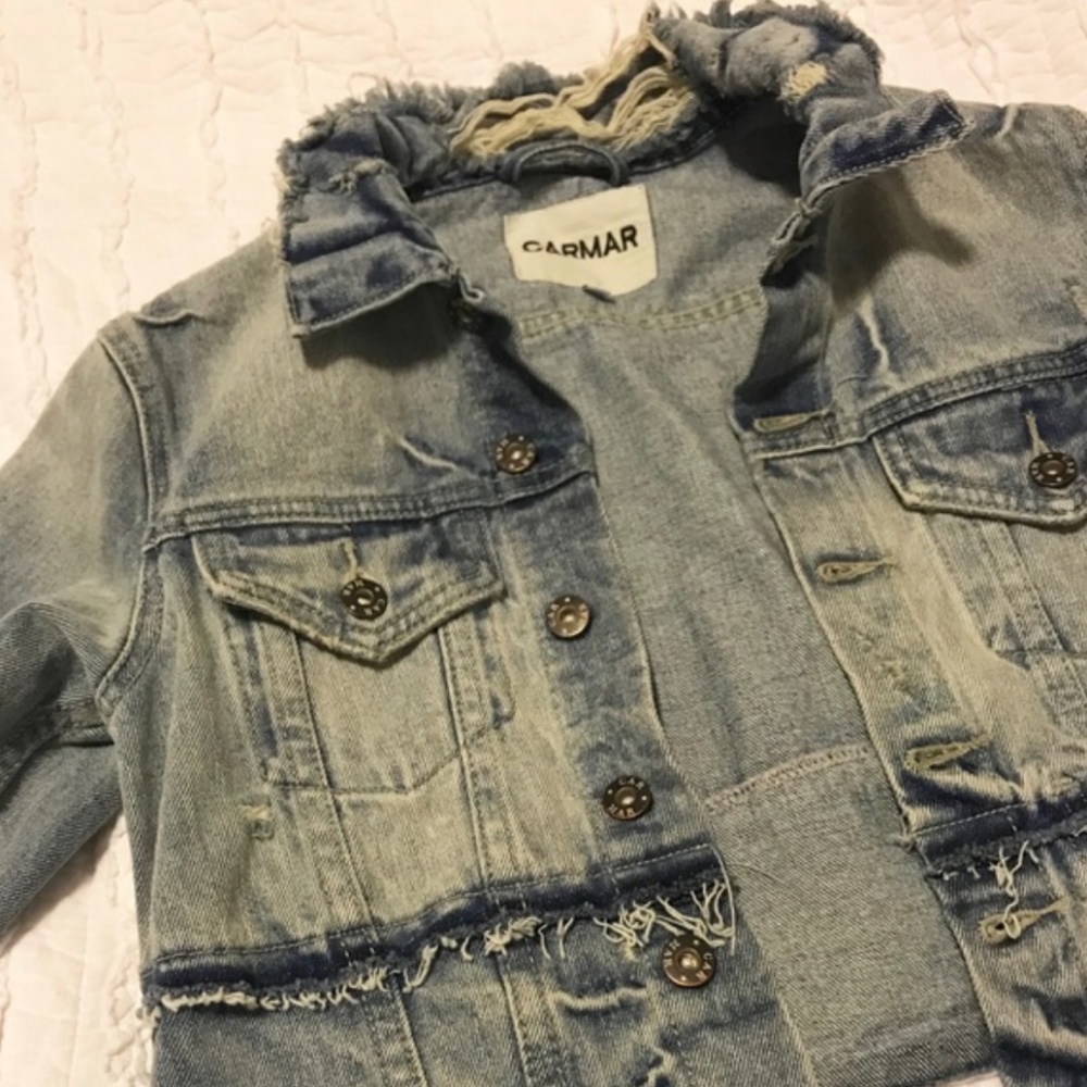 LF Carmar Denim Distressed Slight Crop Jacket - Picture 6 of 6